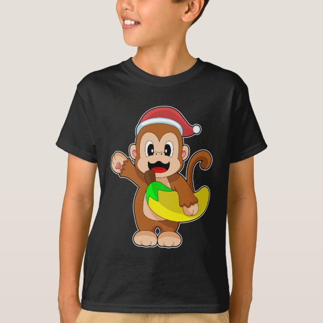 Monkey Christmas Banana T-Shirt (Front)