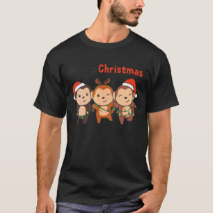 Monkey Christmas Christmas Tree Animals Cute Monke T-Shirt