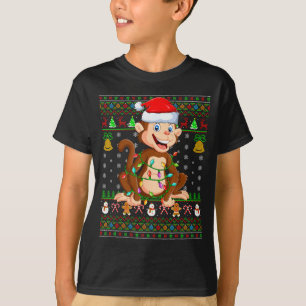 Monkey Christmas Lights Funny Monkey Ugly Sweaters
