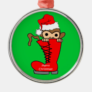 monkey Christmas Metal Tree Decoration