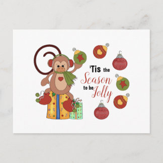 Monkey Christmas Postcard