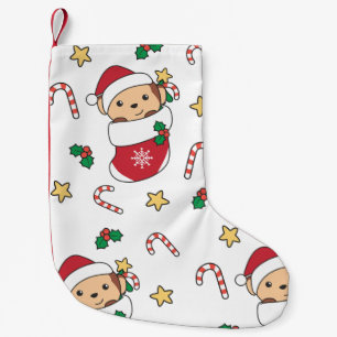Monkey Christmas Snow Winter Animals Monkey Small Christmas Stocking