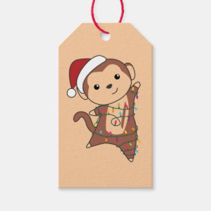 Monkey Christmas Snow Winter Animals Monkeys Gift Tags