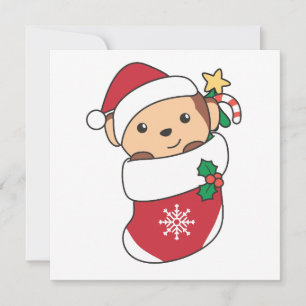 Monkey Christmas Snow Winter Animals Monkeys Holiday Card