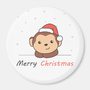 Monkey Christmas Snow Winter Animals Monkeys Magnet
