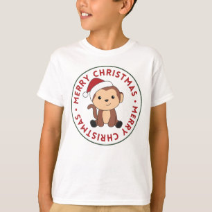 Monkey Christmas Snow Winter Animals Monkeys T-Shirt