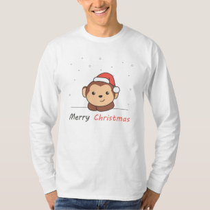Monkey Christmas Snow Winter Animals Monkeys T-Shirt