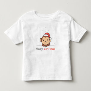 Monkey Christmas Snow Winter Animals Monkeys Toddler T-Shirt