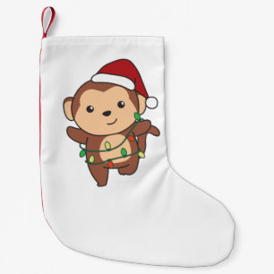 Monkey Christmas Winter Animals Monkeys Small Christmas Stocking