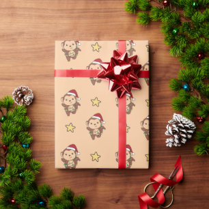Monkey Christmas Winter Animals Monkeys Wrapping P Paper