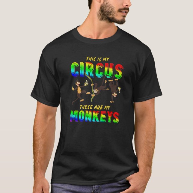 Monkey  Circus Zoo Animal Chimpanzee Monkey T-Shirt (Front)