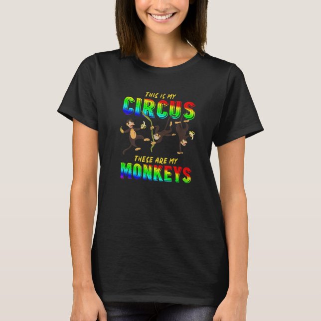 Monkey  Circus Zoo Animal Chimpanzee Monkey T-Shirt (Front)
