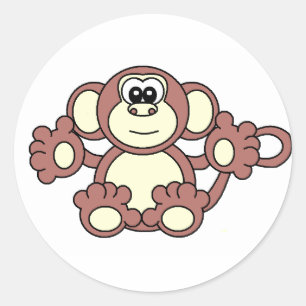 monkey classic round sticker