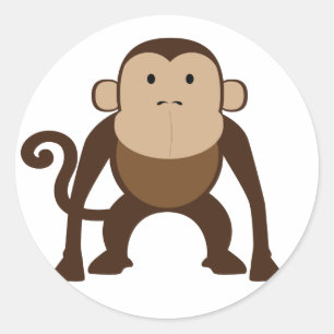 Monkey Classic Round Sticker