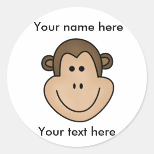 Monkey classic round sticker
