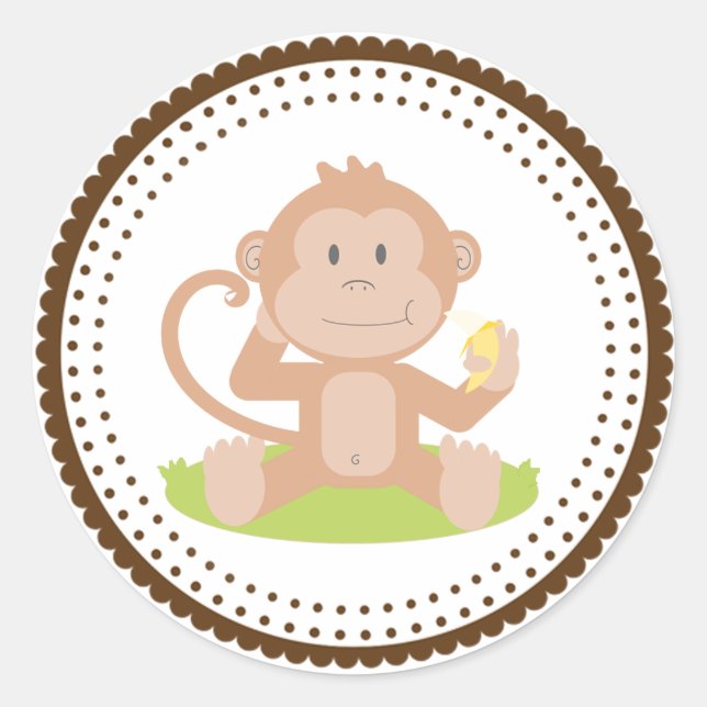 Monkey Classic Round Sticker (Front)