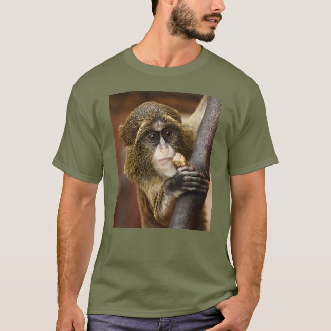 Monkey Climbing Tree Photo T-Shirt (Front)