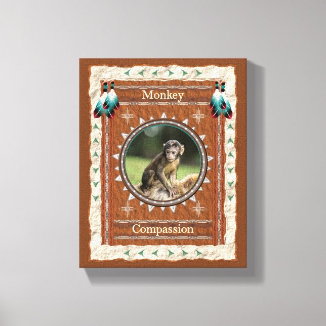 Monkey Compassion Energy Canvas Print (Front)