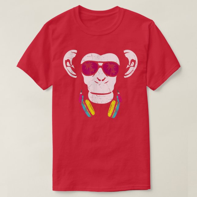 Monkey Cooler Monkey DJ Headphones Going Out Fun P T-Shirt (Design Front)