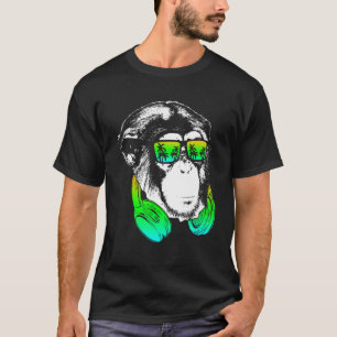 Monkey Cooler Monkey DJ Headphones Idea Party Mus T-Shirt