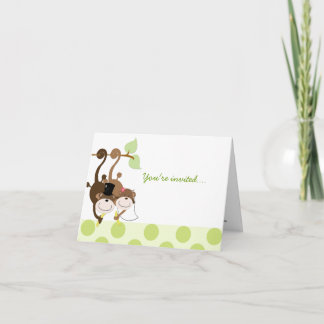 Monkey Couple in Tree Whimsical Anniversary Card