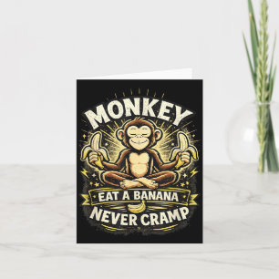 Monkey Cramp Funny Jungle Humour Design Banana Card