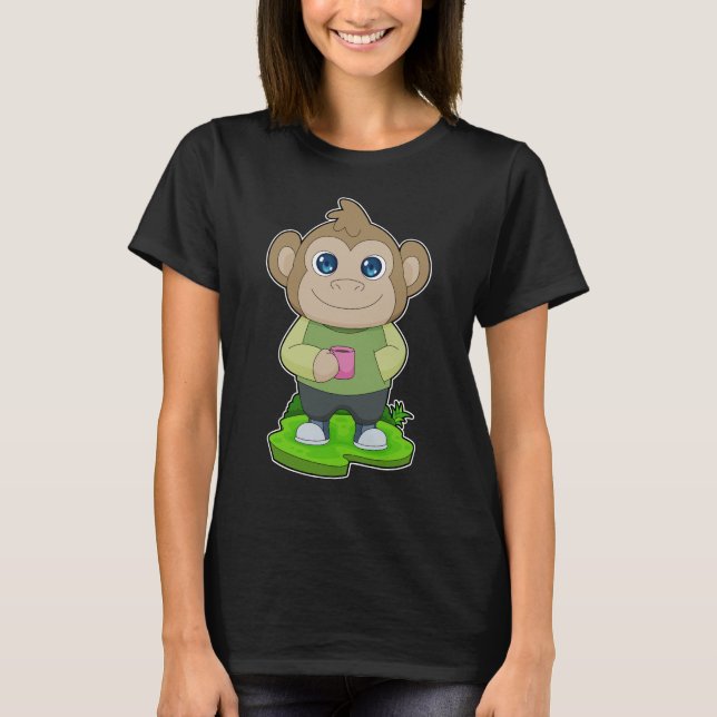 Monkey Cup Coffee T-Shirt (Front)