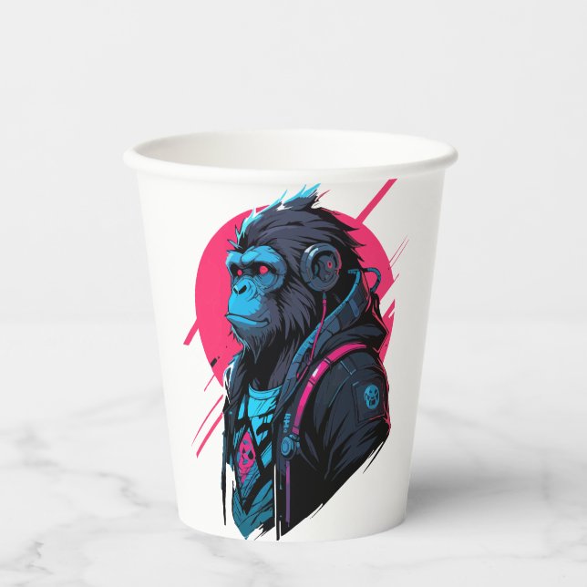 Monkey cyberpunk paper cups (Front)