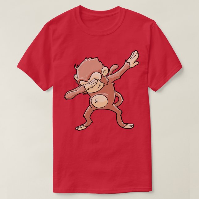 Monkey Dabbing Primate Zookeeper T-Shirt (Design Front)