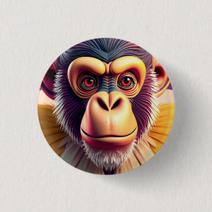 Monkey Design 3 Cm Round Badge