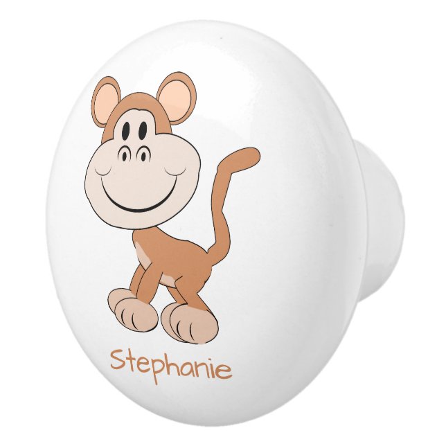 Monkey Design Personalised Ceramic Knob (Right)