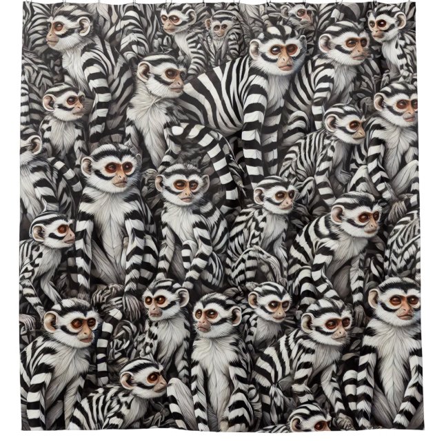 Monkey Design Shower Curtain (Front)