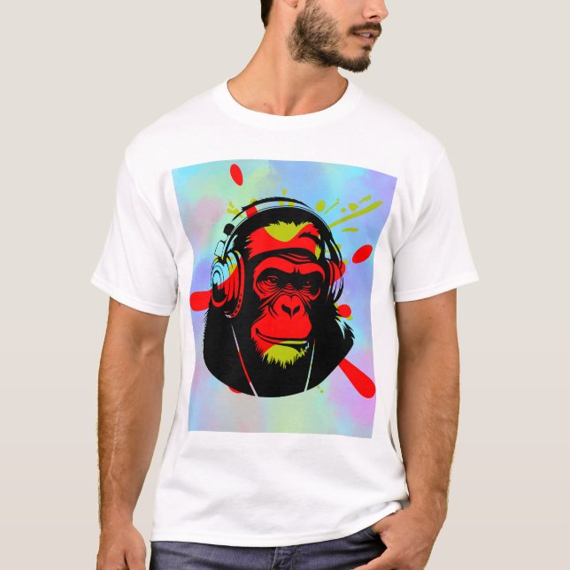 Monkey Design T-shirts - Tri-Blend T-Shirt Colours (Front)