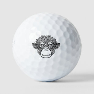 Monkey Doodle Face Golf Balls