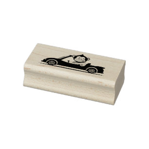 Monkey Driver Rubber Stamp