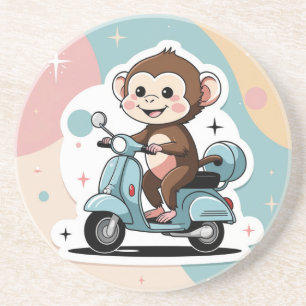 Monkey driving a scooter coaster