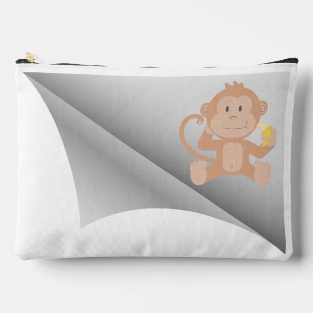 monkey eat banana under the patch accessory pouch (Front)