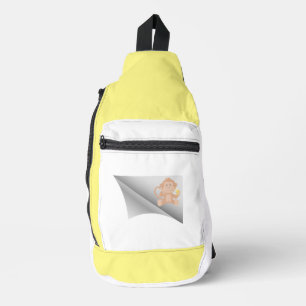 monkey eat banana under the patch sling bag