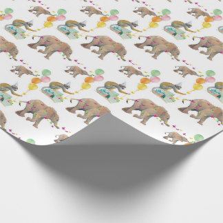 Monkey Elephant Balloon Party Birthday Gift Wrap