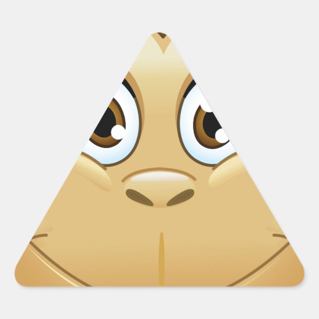 monkey emoji triangle sticker (Front)