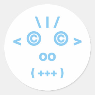 Monkey Face (Blue) Classic Round Sticker