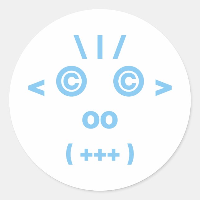 Monkey Face (Blue) Classic Round Sticker (Front)