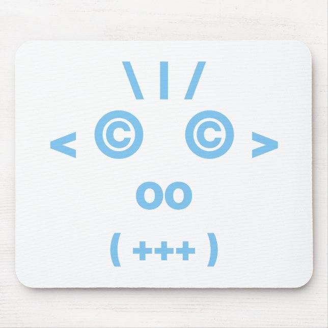 Monkey Face (Blue) Mouse Mat (Front)