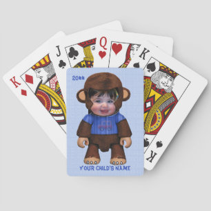 Monkey Face - Boy (Personalised Playing Cards) Playing Cards
