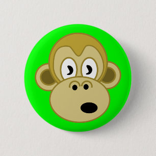 Monkey Face Button - Green