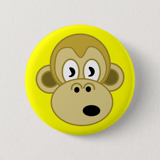Monkey Face Button - Yellow (Front)