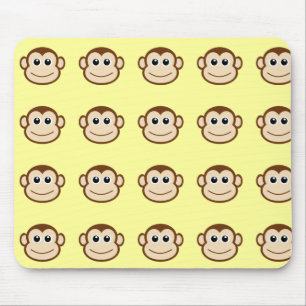 Monkey Face Cartoon Mouse Mat