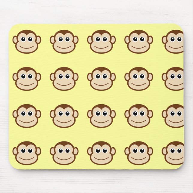 Monkey Face Cartoon Mouse Mat (Front)
