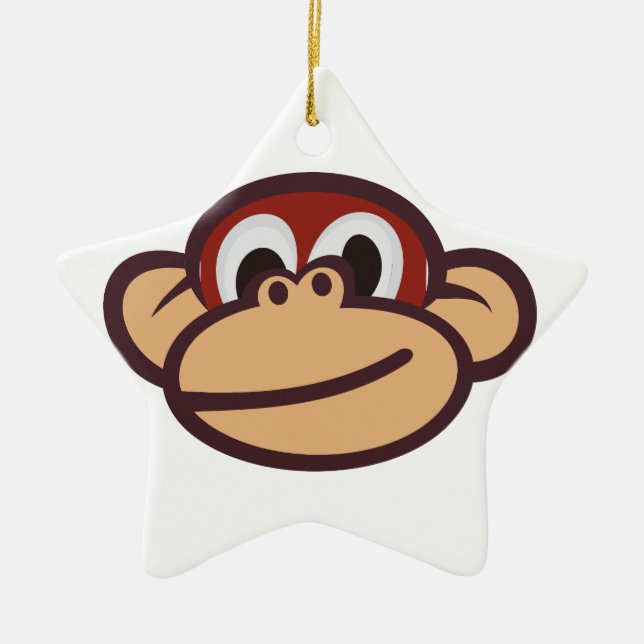Monkey Face Ceramic Tree Decoration (Front)