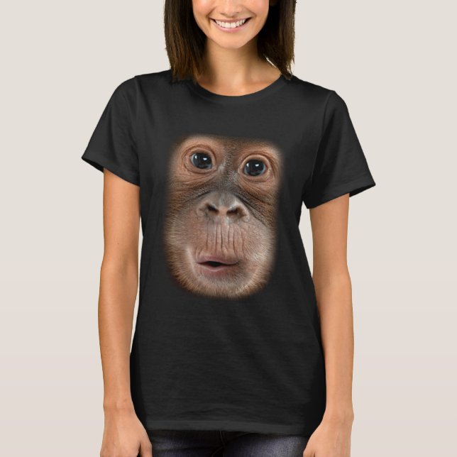 Monkey Face Chimpanzee Ape Zoo Animal T-Shirt (Front)